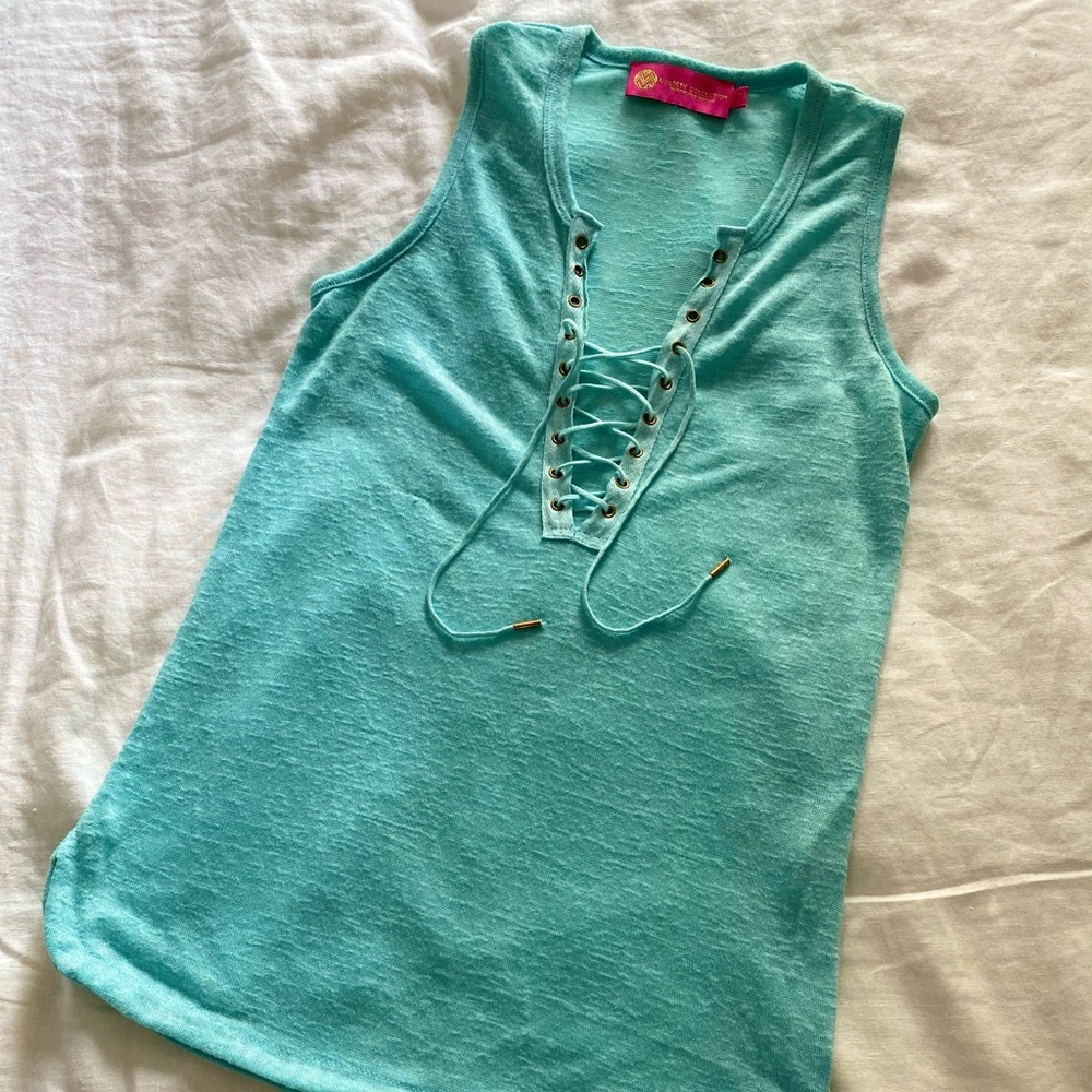 Macbeth Collection Blue Tank Top
